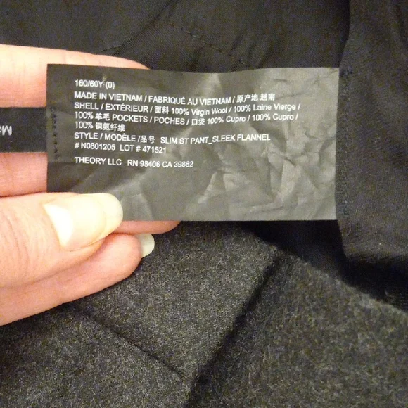 Theory Black Straight Leg Pants